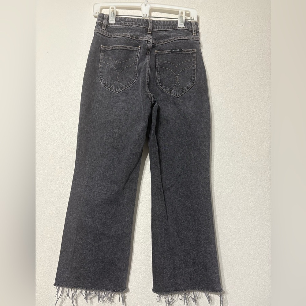 ROLLA'S Cropped Classic Flare Black Jeans - Picture 2 of 11